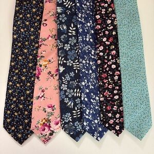 Lot of 6 floral neck ties